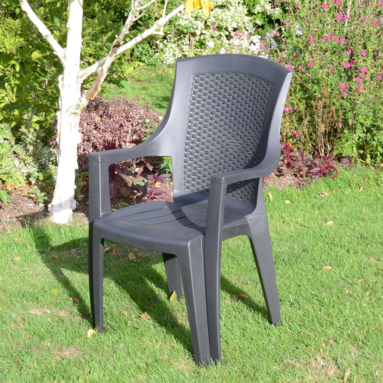 Trabella Sedini Stack Chair Anthracite Grey (Pack of 2) Chairs Trabella   