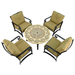 Byron Manor Avignon Garden Coffee Table with 4 Windsor Deluxe Lounge Chair Set Dining Sets Byron Manor   