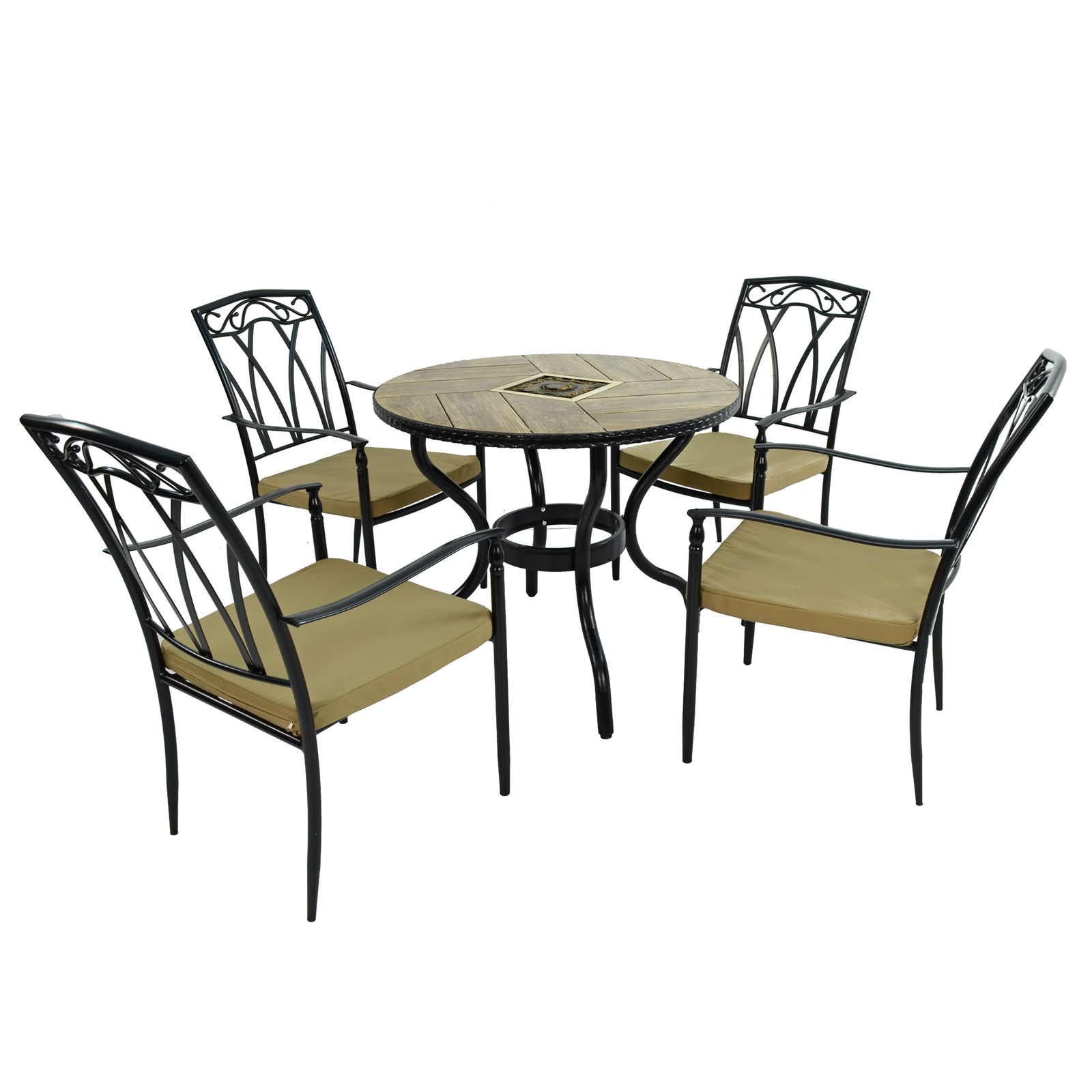 Exclusive Garden Haslemere 91cm Table With 4 Ascot Chairs Set Dining Sets Exclusive Garden Default Title  