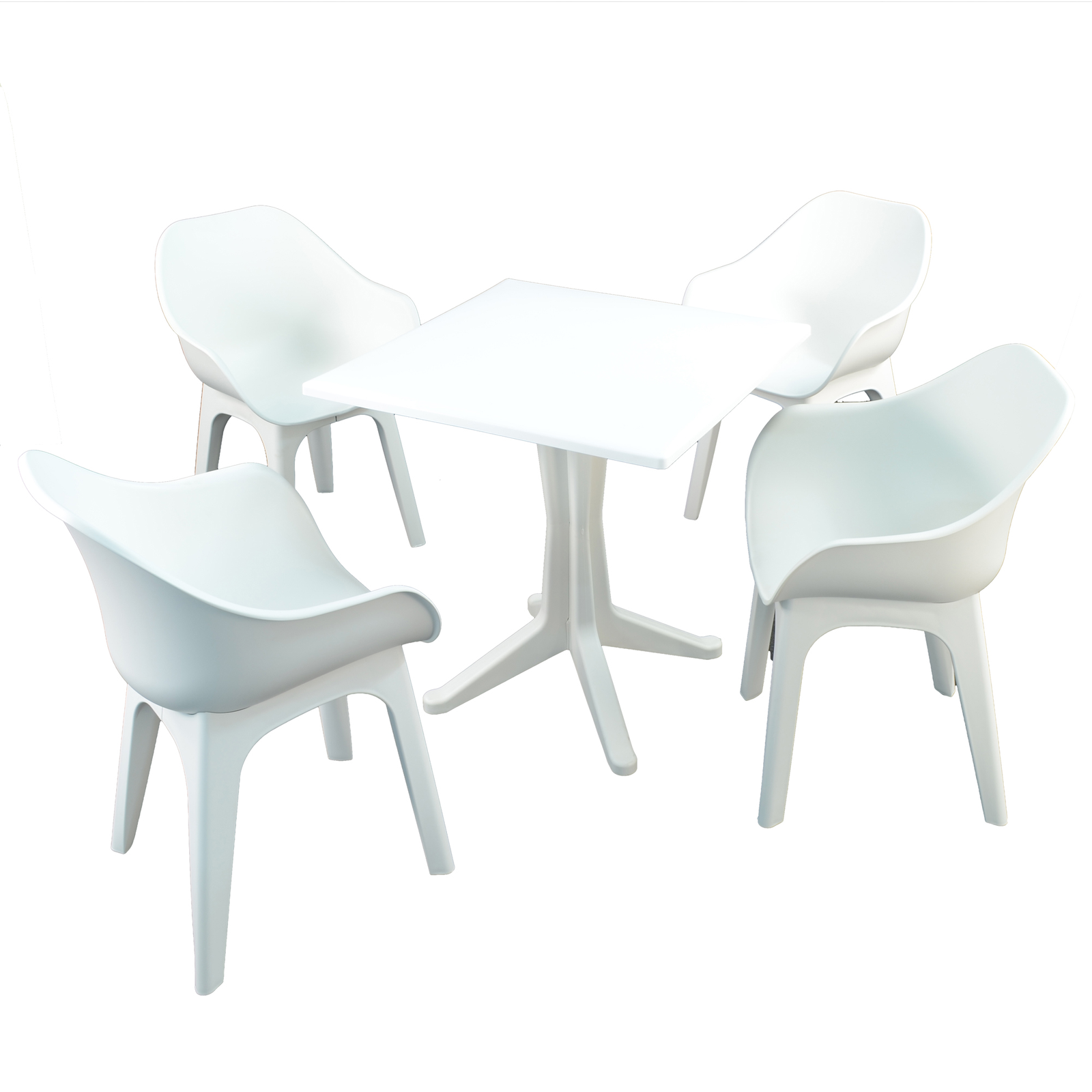 Trabella White Ponente Dining Table with 4 Ghibli Chairs Dining Sets Trabella Default Title  