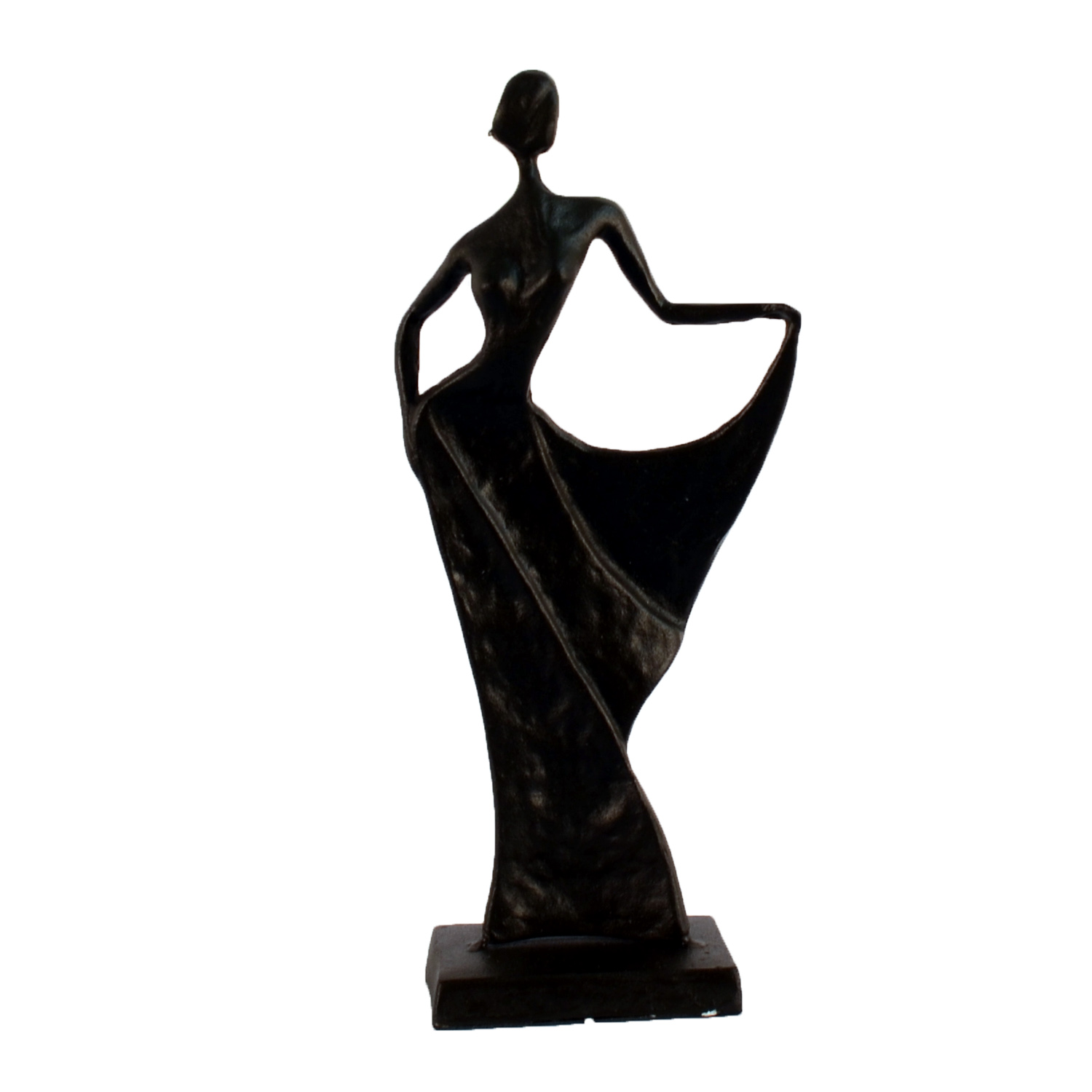 Elur Brigitte Chic Lady Statue Iron Figurine 27cm in Mocha Brown Statues Elur   
