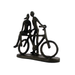 Elur Couple With Bicycle Statue Iron Figurine 14cm in Mocha Brown Statues Elur   