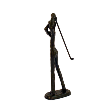 Elur Golfer Iron Statue Figurine 19cm in Mocha Brown Statues Elur   