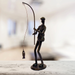 Elur Angler Iron Statue Figurine 22cm in Mocha Brown Statues Elur   