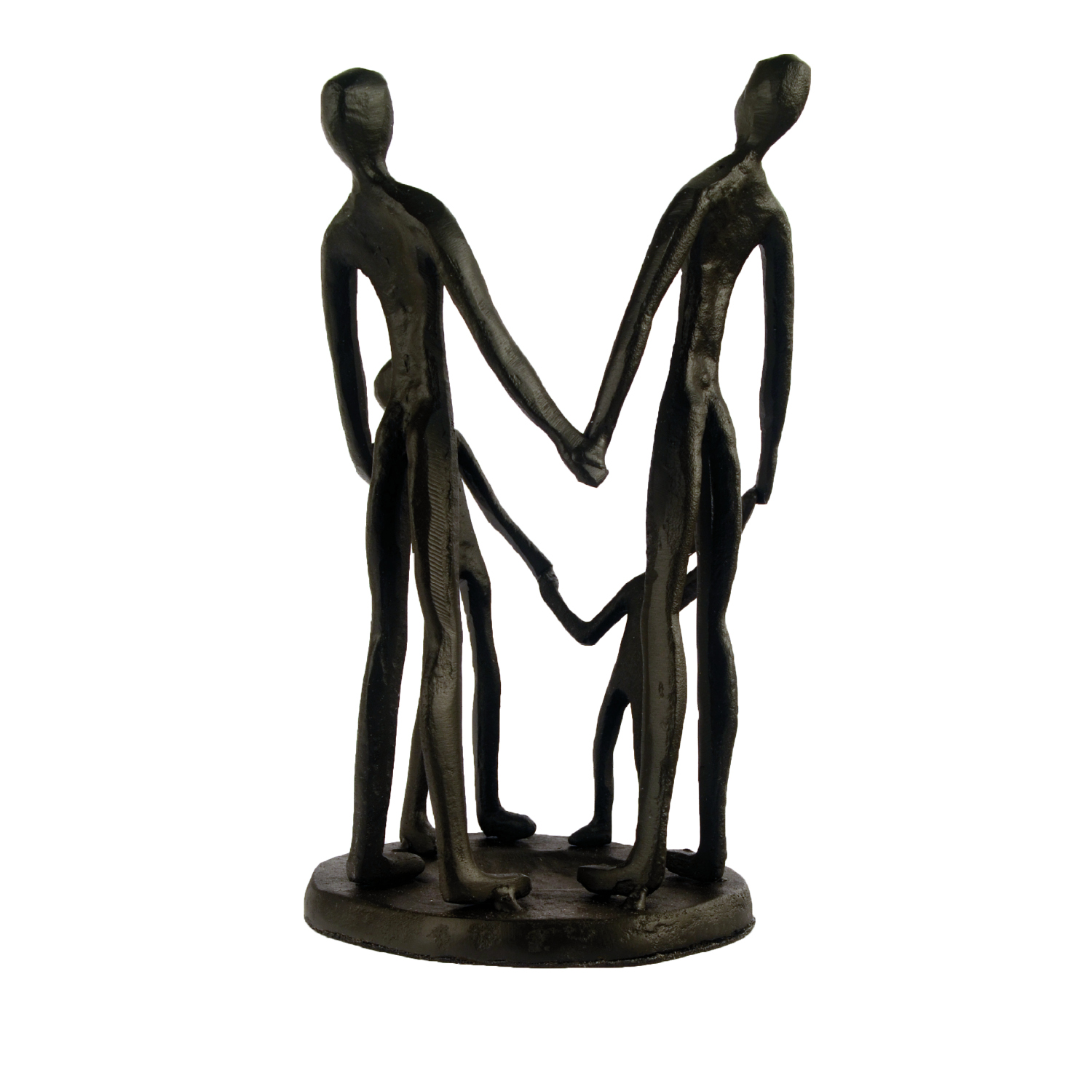 Elur Family Circle Iron Status Figurine 19cm in Mocha Brown Statues Elur   