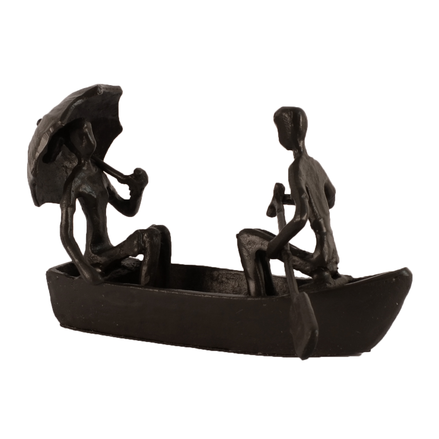 Elur Romantic Boat Trip Iron Status Figurine 11cm in Mocha Brown Statues Elur   