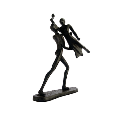 Elur Dancing Couple In Lift Iron Status Figurine 17cm in Mocha Brown Statues Elur   