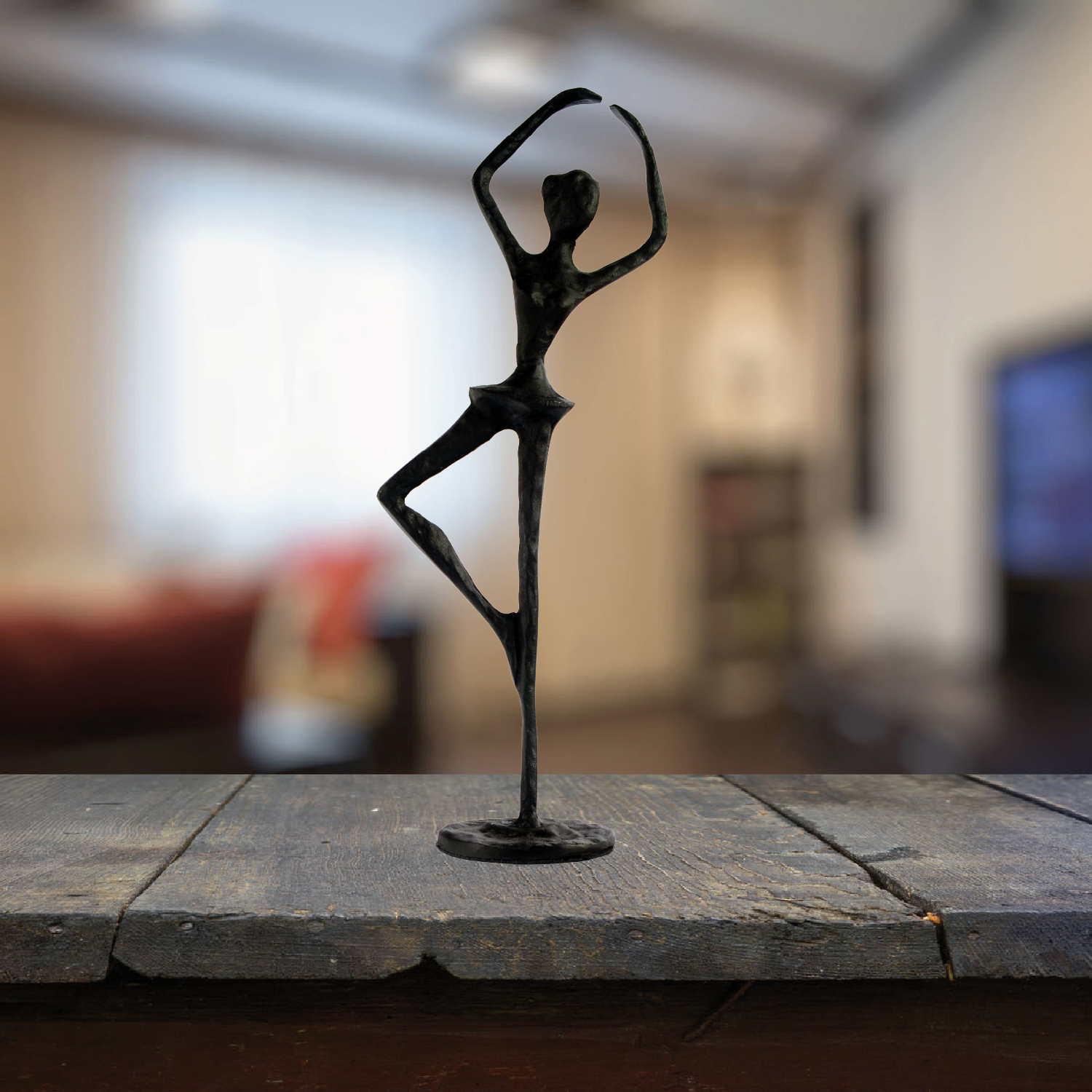 Elur Ballet Girl Iron Status Figurine 25cm in Mocha Brown Statues Elur   