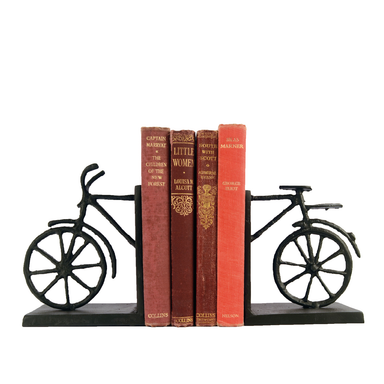 Elur Bicycle Iron Book Ends 13cm in Mocha Brown Statues Elur   