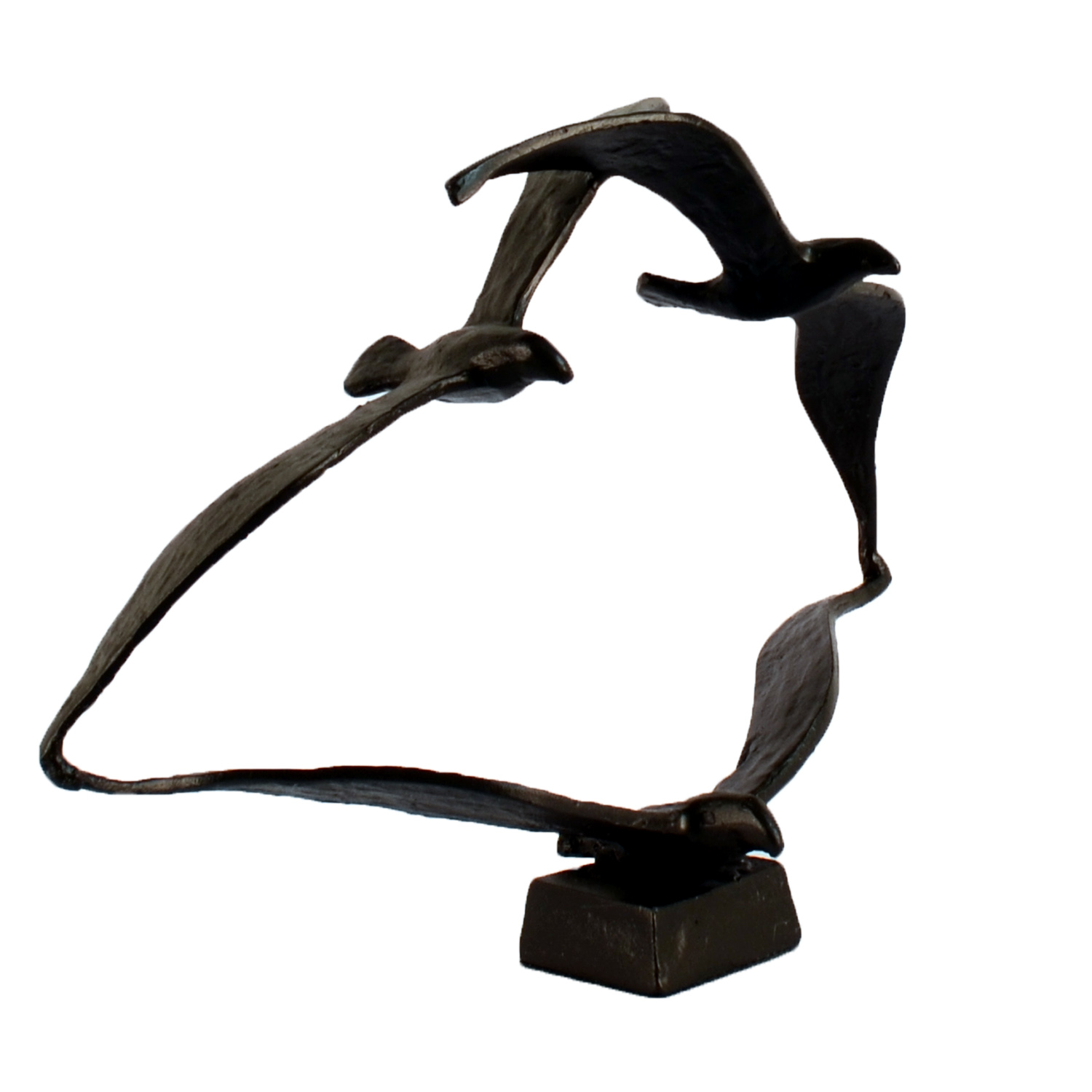 Elur Seagulls Iron Ornament 20cm in Mocha Brown Statues Elur   