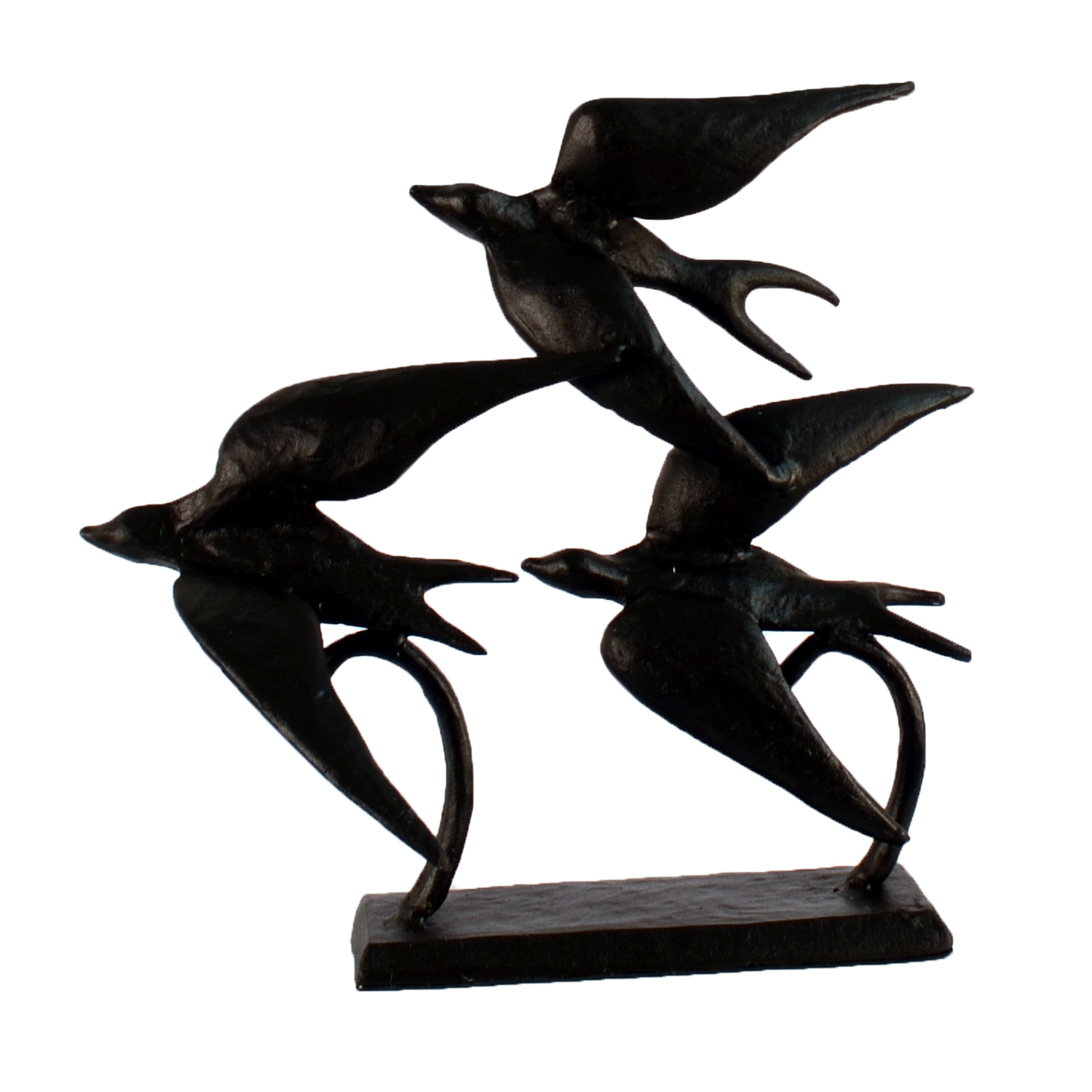 Elur Swallows Iron Ornament 22cm in Mocha Brown Statues Elur   