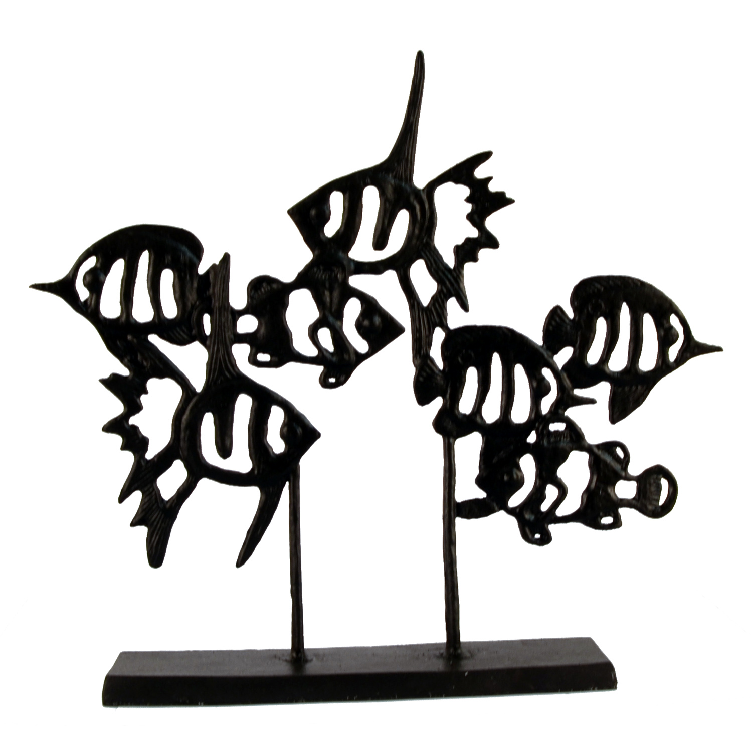 Elur Angel Fish Shoal Iron Ornament 33cm in Mocha Brown Statues Elur   
