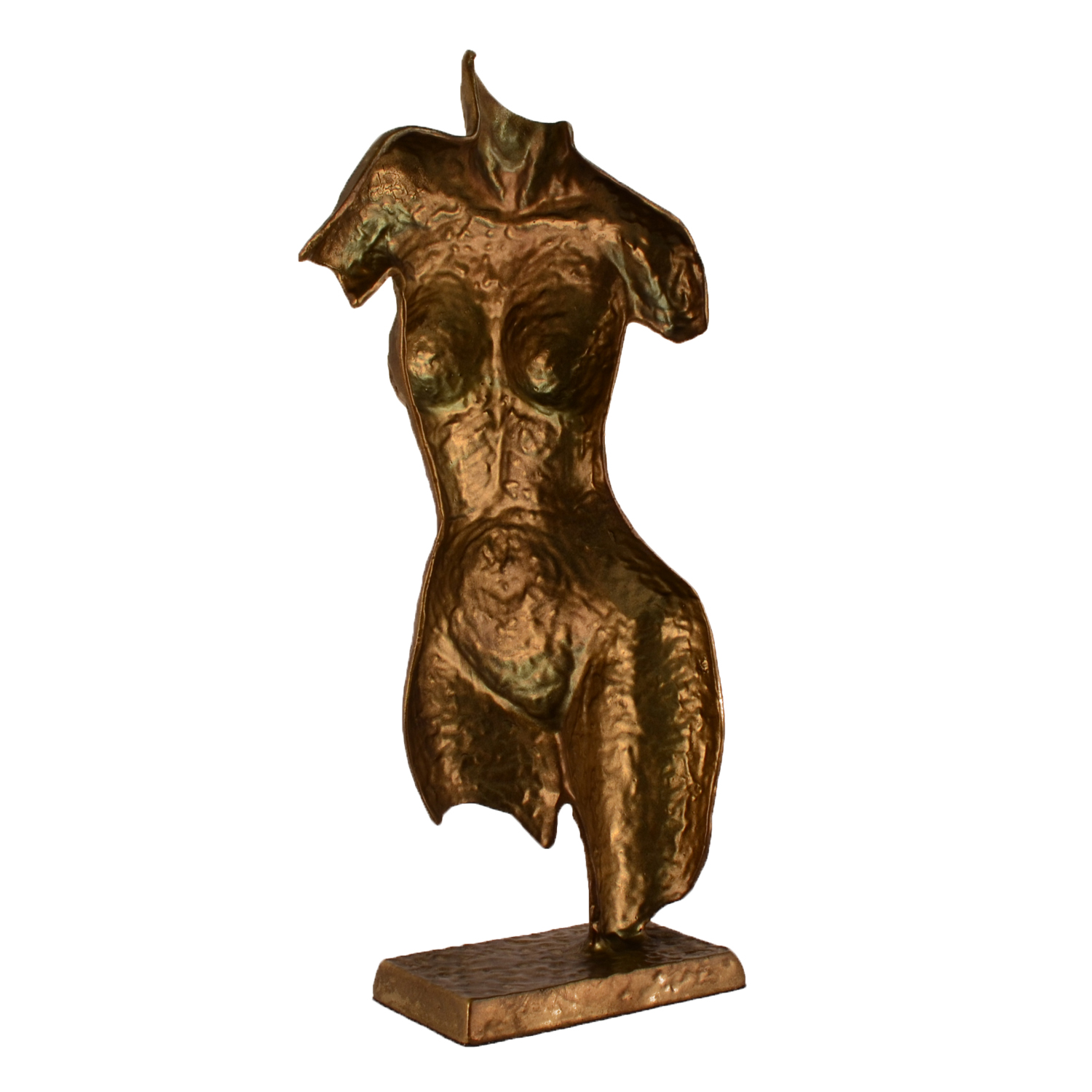 Elur Torso Sculpture Aluminium Ornament 38cm Golden Brown Statues Elur   