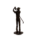 Elur Golfer Man Iron Figurine 22cm in Mocha Brown Statues Elur   