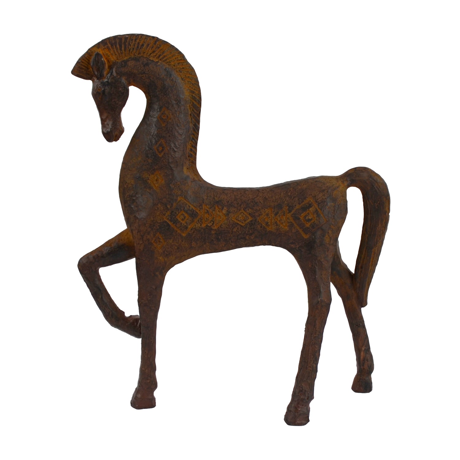 Elur Contemporary Horse 31cm Carved Wood Effect Statue Statues Elur   