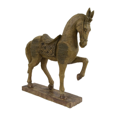 Elur Horse 39cm Carved Wood Effect Statue Statues Elur   