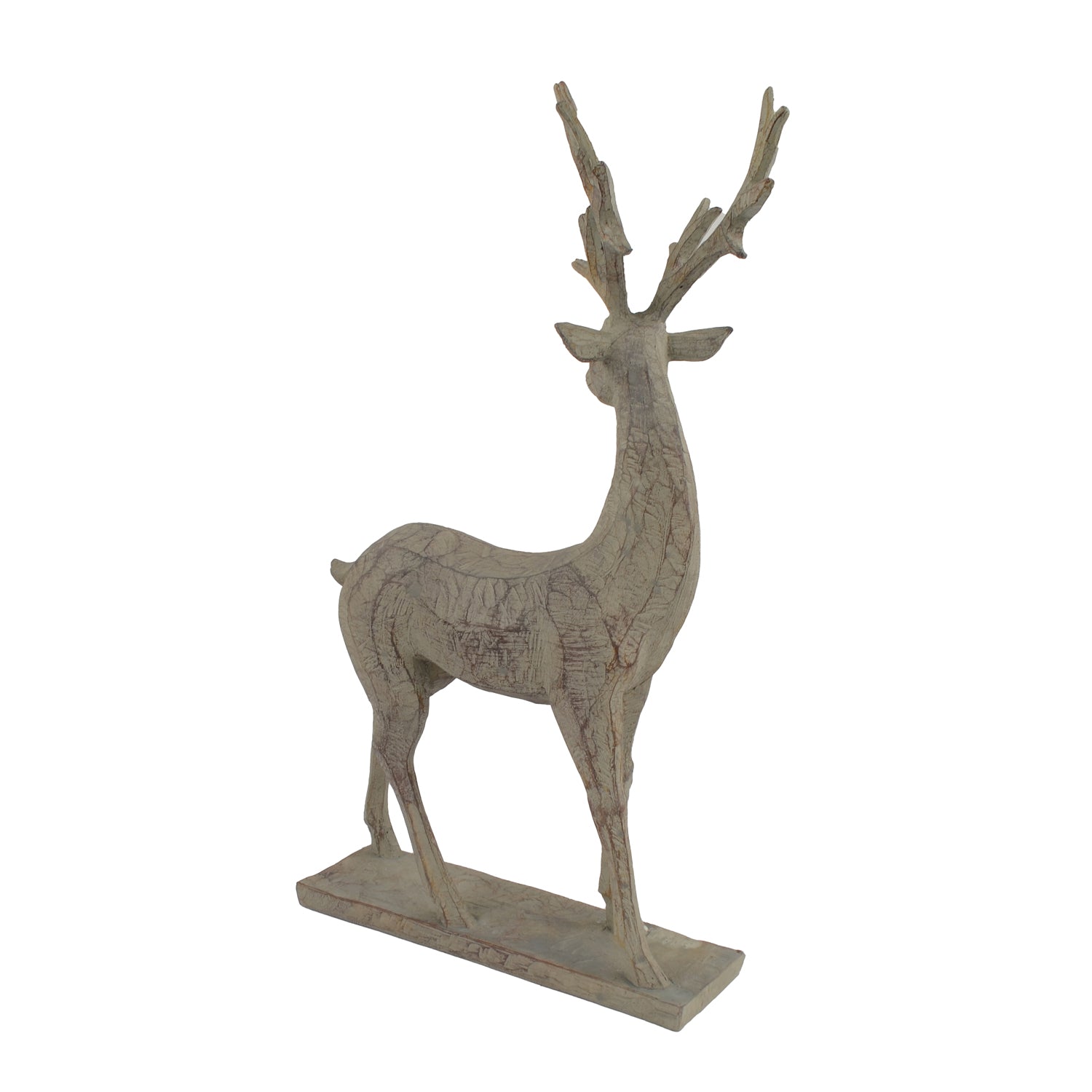 Elur Deer 46cm Carved Wood Effect Statue Statues Elur   