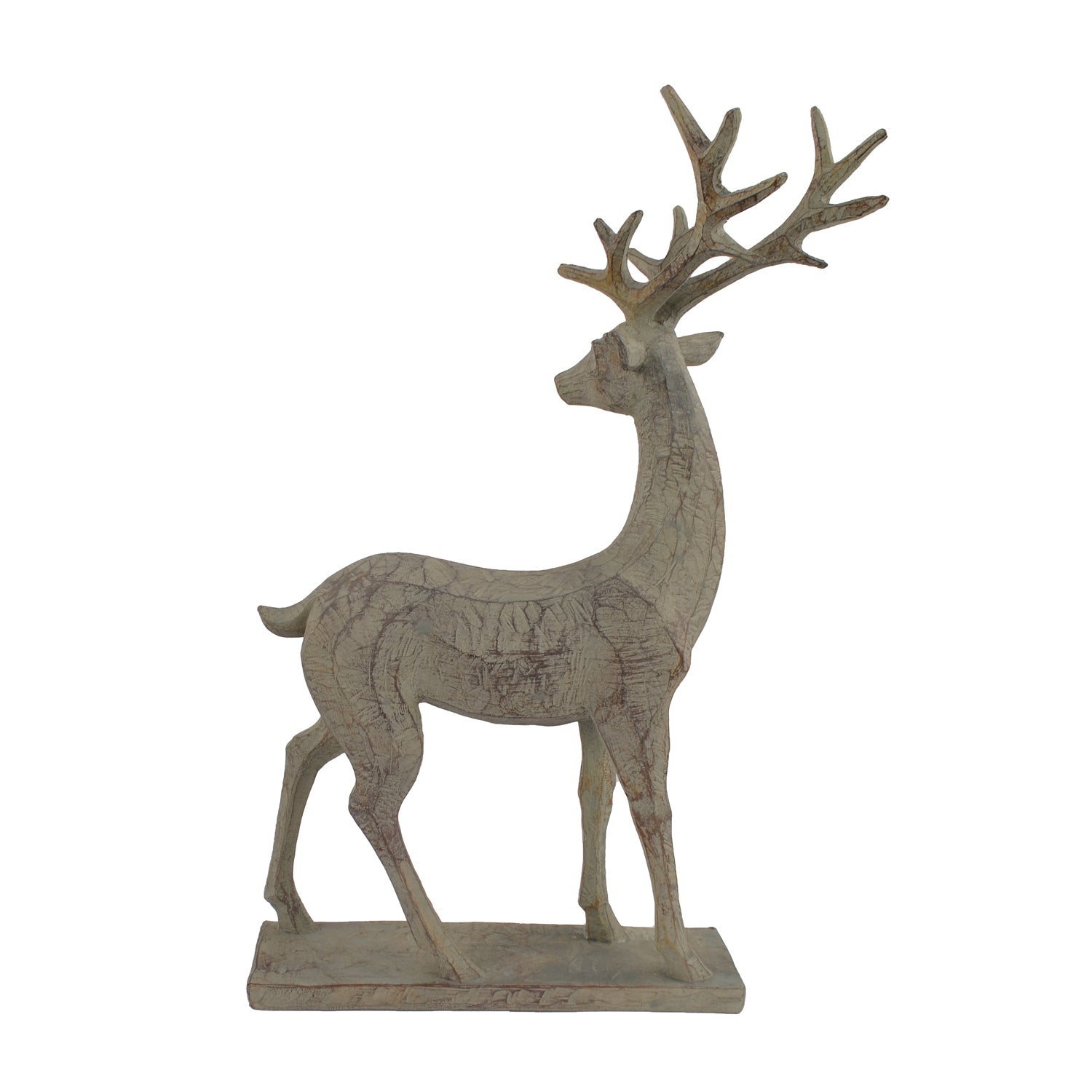 Elur Deer 46cm Carved Wood Effect Statue Statues Elur   