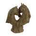 Elur Double Horse Head 35cm Carved Wood Effect Statue Statues Elur   