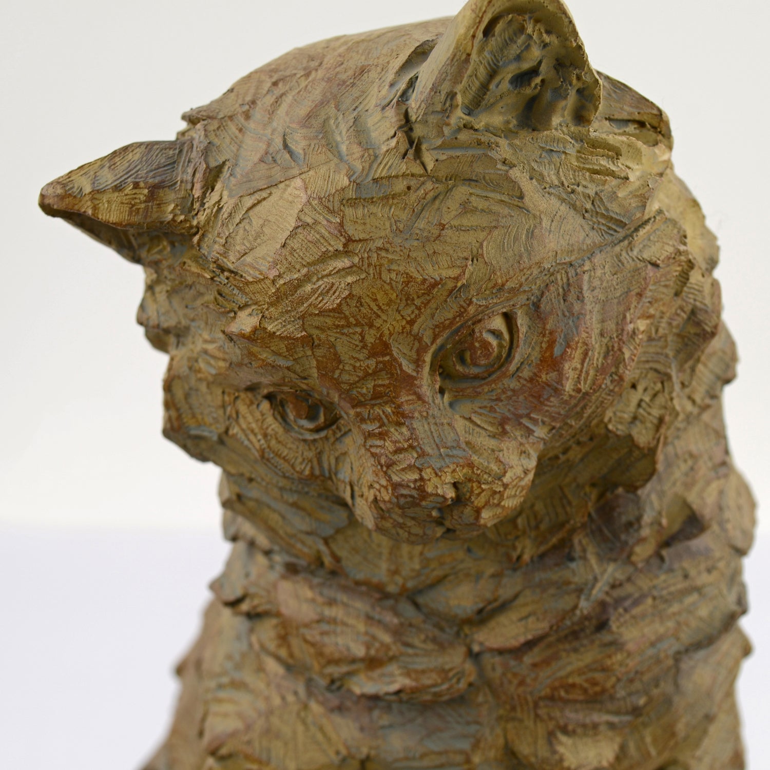 Elur Cat 25cm Carved Wood Effect Statue Statues Elur   