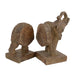 Elur Elephant Bookends 23cm Carved Wood Effect Statues Elur   