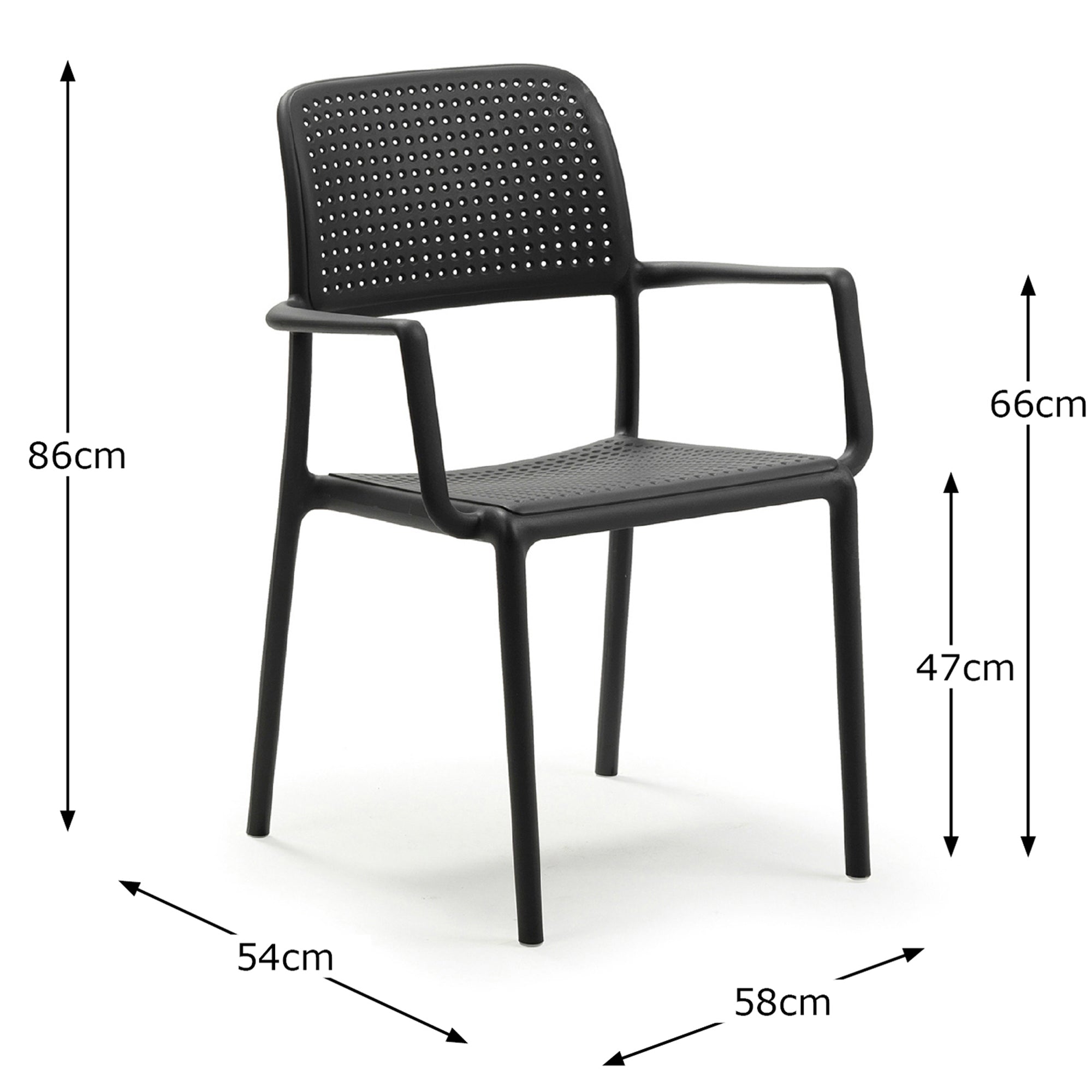 Nardi Bora Chair Anthracite (Pack of 2) Chairs Nardi   