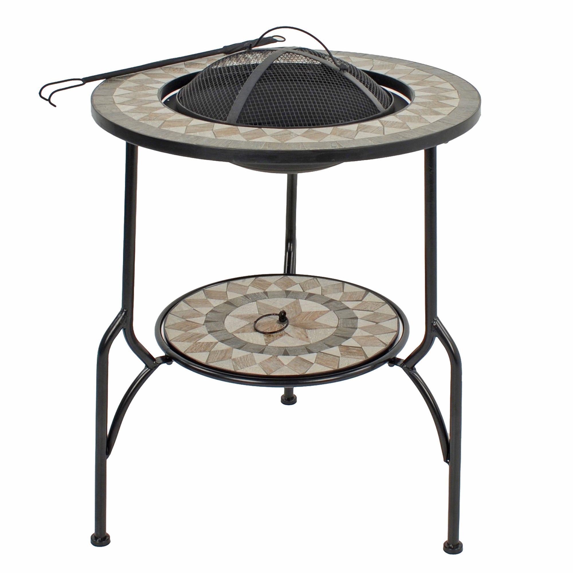 Summer Terrace Brava 60cm Fire Pit Patio Set with San Remo Chairs Dining Sets Summer Terrace   