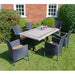 Byron Manor Burlington Stone Garden Dining Table with 6 Stockholm Black Wicker Chairs Dining Sets Byron Manor   