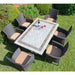 Byron Manor Burlington Stone Garden Dining Table with 6 Stockholm Wicker Brown Chairs Dining Sets Byron Manor   