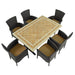 Byron Manor Hampton Stone Garden Dining Table With 6 Stockholm Brown Wicker Chairs Dining Sets Byron Manor   