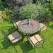 Byron Manor Monterey Stone Garden Mosaic Dining Table with 4 Ascot Chairs Dining Sets Byron Manor   
