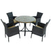 Byron Manor Monterey Stone Mosaic Dining Table with 4 Stockholm Black Wicker Chairs Dining Sets Byron Manor   