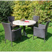 Byron Manor Montpellier Stone Mosaic Garden Dining Table with 4 Stockholm Brown Wicker Chairs Dining Sets Byron Manor   