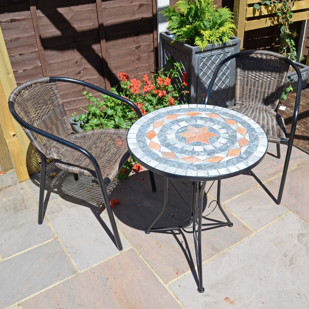 Summer Terrace Nova Bistro Set with 2 San Remo Chairs Dining Sets Summer Terrace   