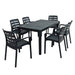Trabella Roma Rectangular Table with 6 Siena Chairs Set Anthracite Dining Sets Trabella   
