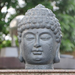 Solstice Sculptures Buddha Head Grey Charcoal Effect Statues Solstice Sculptures   