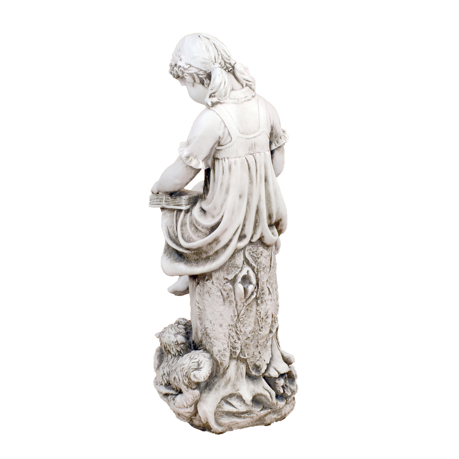 Solstice Sculptures Mary Reading Girl Antique Stone Effect Statues Solstice Sculptures   