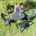 Trabella Revello Round Table With 4 Pineto Chairs Set Anthracite Grey Dining Sets Trabella   