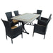 Byron Manor Burlington Stone Garden Dining Table with 6 Stockholm Black Wicker Chairs Dining Sets Byron Manor   
