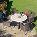 Byron Manor Avignon Mosaic Stone Garden Dining Table With 4 Stockholm Brown Chairs Dining Sets Byron Manor   