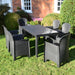 Trabella Roma Rectangular Table with 6 Sicily Chairs Set Anthracite Dining Sets Trabella   