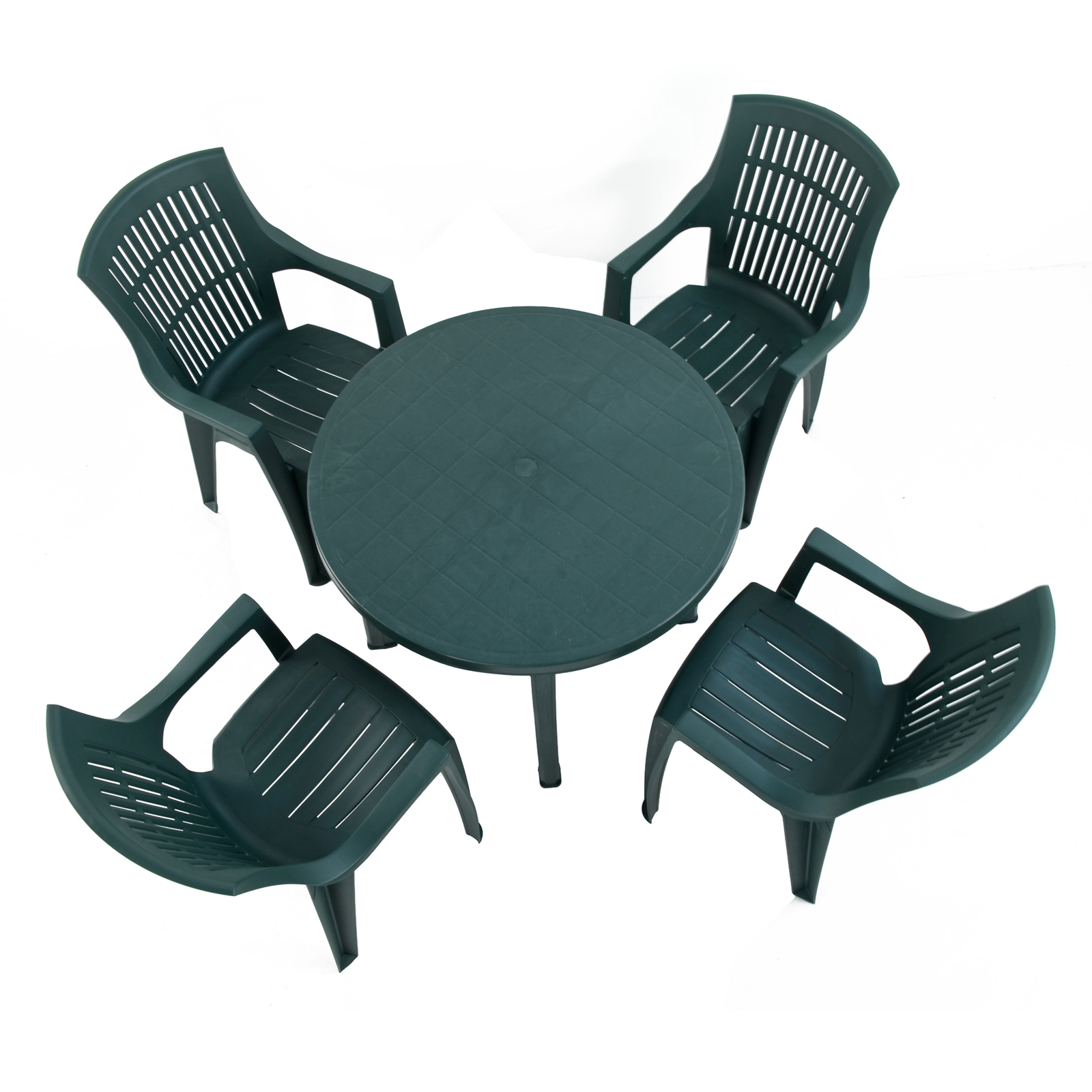 Trabella Revello Round Table With 4 Parma Chairs Set Green Dining Sets Trabella   