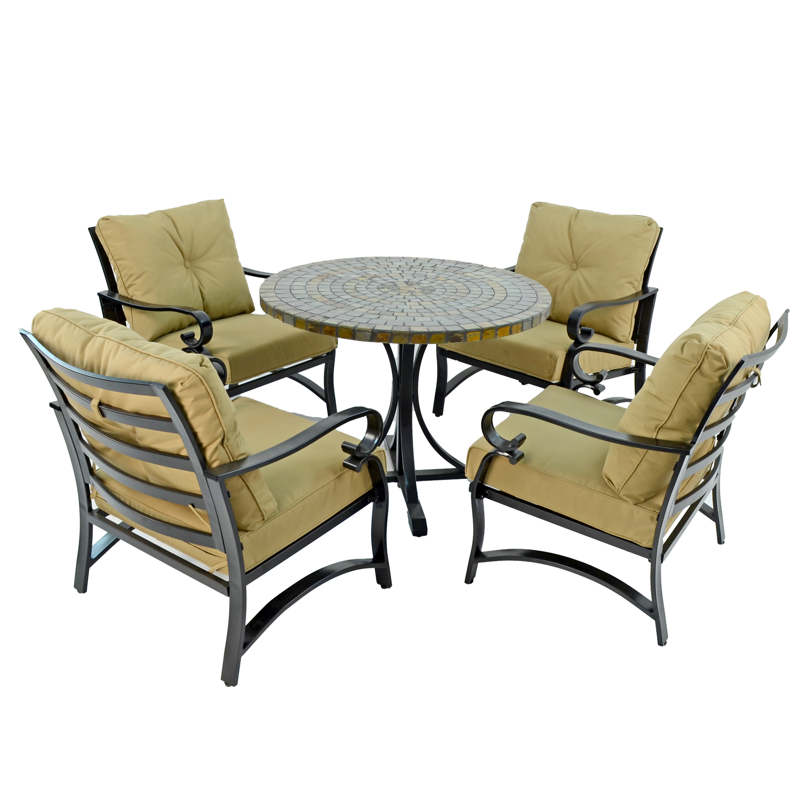 Byron Manor Monterey Garden Dining Table With 4 Windsor Lounge Chair Set Dining Sets Byron Manor   