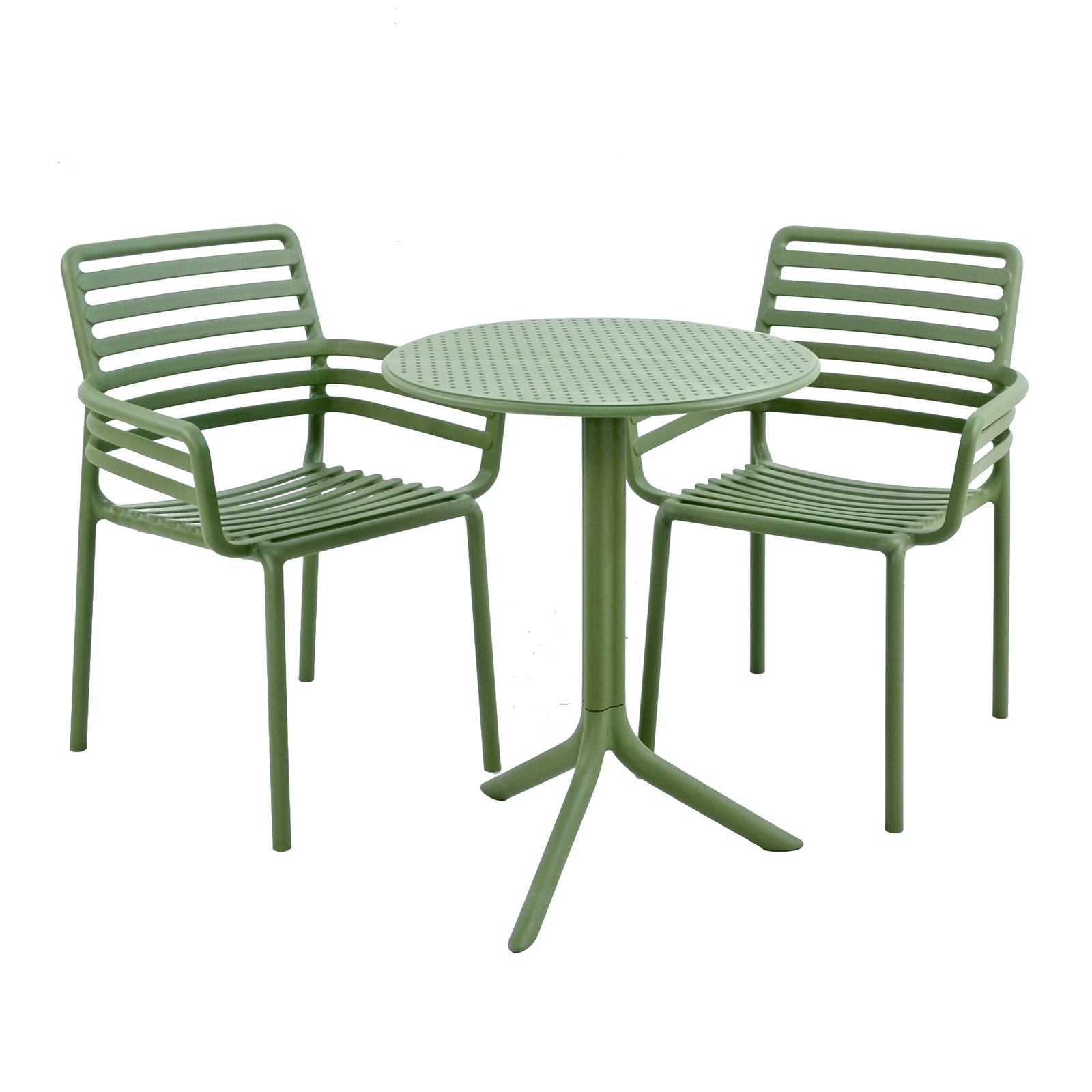 Nardi Step Table With 2 Doga Chair Set in Olive Green Dining Sets Nardi Default Title  