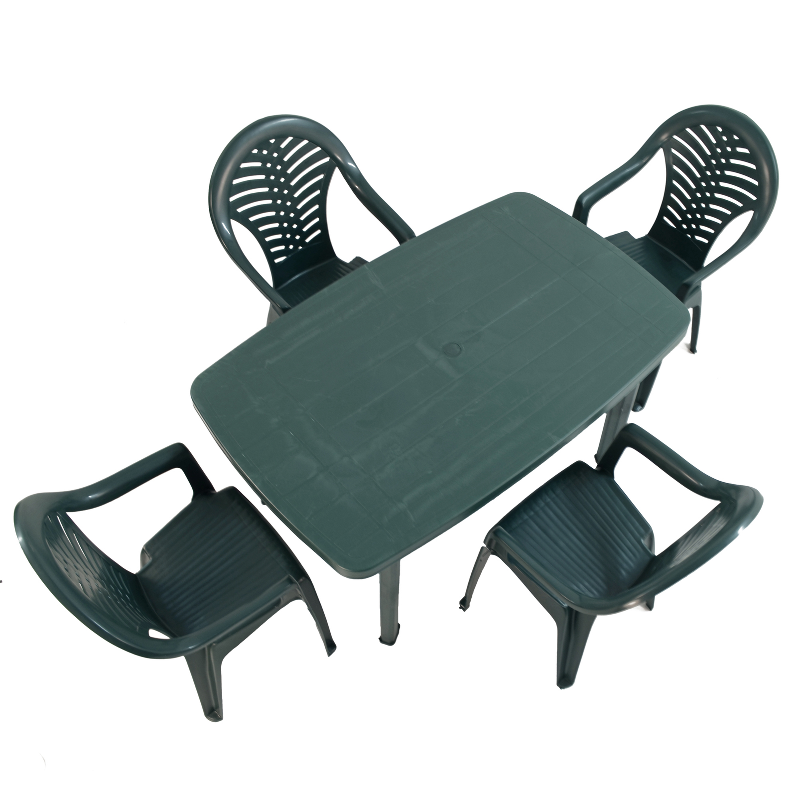 Trabella Rimini Rectangular Table With 4 Pineto Chairs Set Green Dining Sets Trabella Default Title  