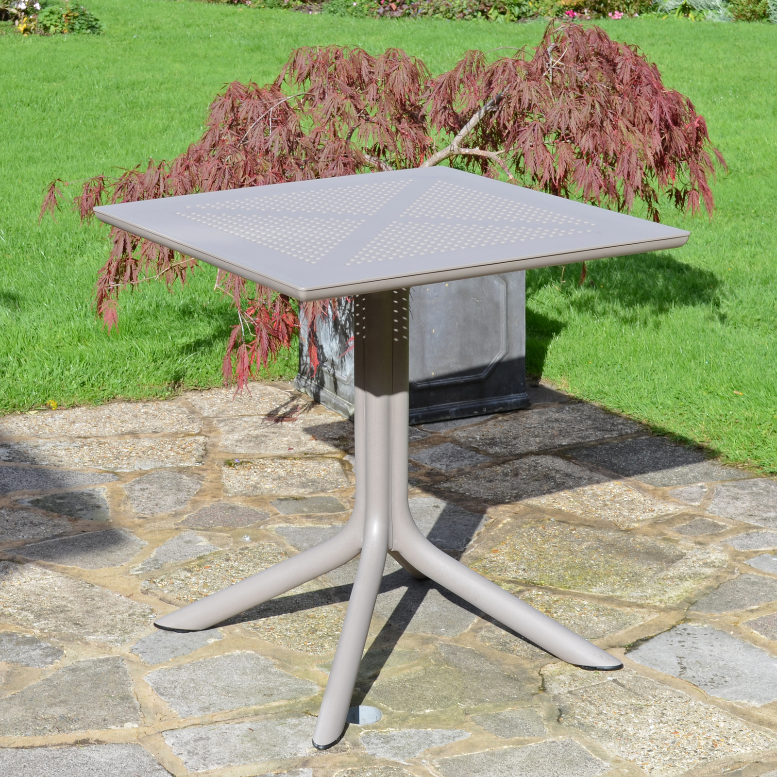 Nardi Clip 70cm Garden Resin Table in Turtle Dove Grey Tables Nardi   
