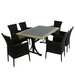 Byron Manor Wilmington Mosaic Stone Garden Dining Table With 6 Stockholm Brown Wicker Chairs Dining Sets Byron Manor   