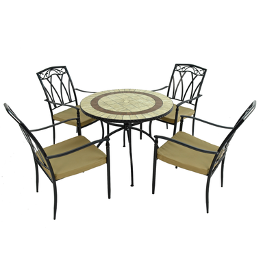 Exclusive Garden Henley 91cm Table With 4 Ascot Chairs Set Dining Sets Exclusive Garden   