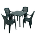 Trabella Rapino Square Table With 4 Parma Chairs Set Green Dining Sets Trabella   