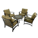 Exclusive Garden Villena 91cm Coffee Table with 4 Windsor Lounge Chair Set Dining Sets Exclusive Garden   